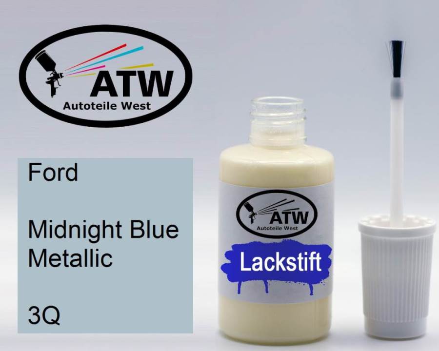 Ford, Midnight Blue Metallic, 3Q: 20ml Lackstift, von ATW Autoteile West.